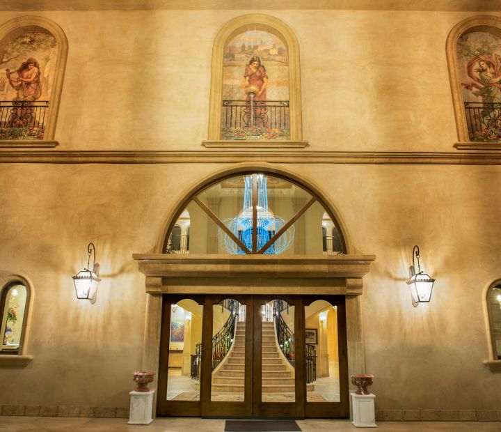 Allegretto Front Entrance at Night