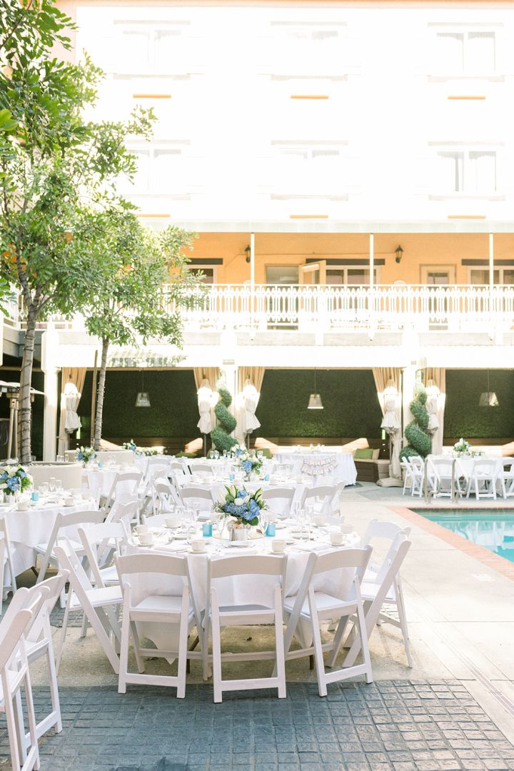 Ayres Hotel Costa Mesa Wedding Pool Courtyard Wedding Set Up