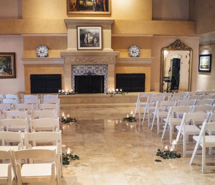 Wedding Ceremony Seat Set Up in Hotel Lobby
